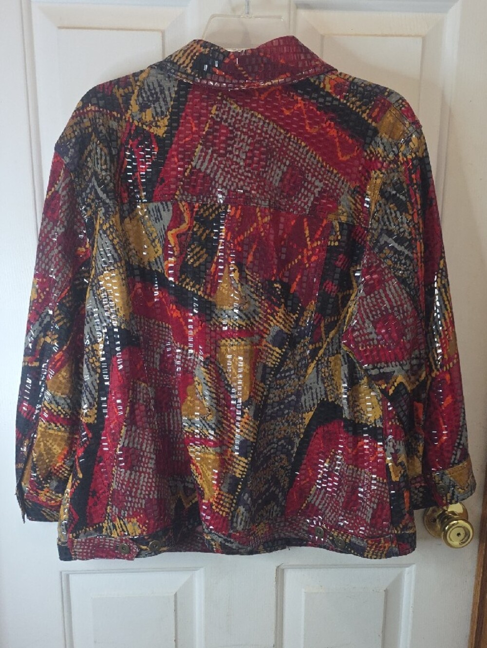 Ruby Rd. Multicolor Patchwork-Print Button Front Jacket - Picture 2 of 8